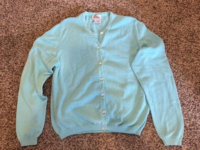 Lilly Pulitzer Women's Small 100% Cotton Cardigan Sweater - Light Blue