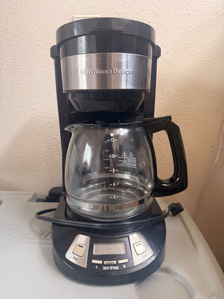 Hamilton Beach 12-Cup Programmable Coffee Maker - Black, Excellent Condition