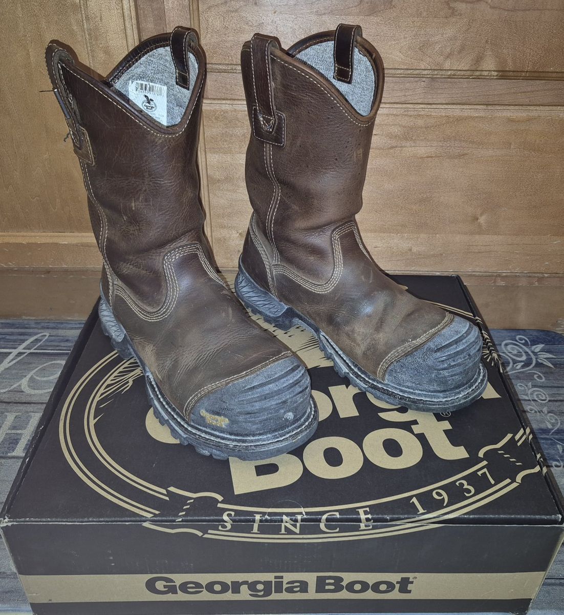 GEORGIA 9 US Men's BOOT RUMBLER COMPOSITE TOE WATERPROOF PULL-ON WORK BOOT