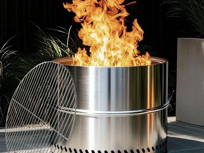 20 Inch Smokeless Firepit with Grill, Portable NEW