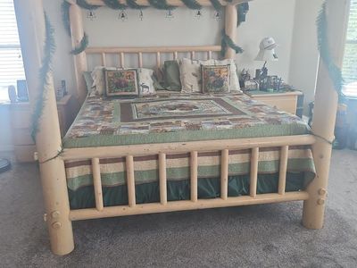 Solid Wooden Log Master Bedroom set – Log cabin designs.