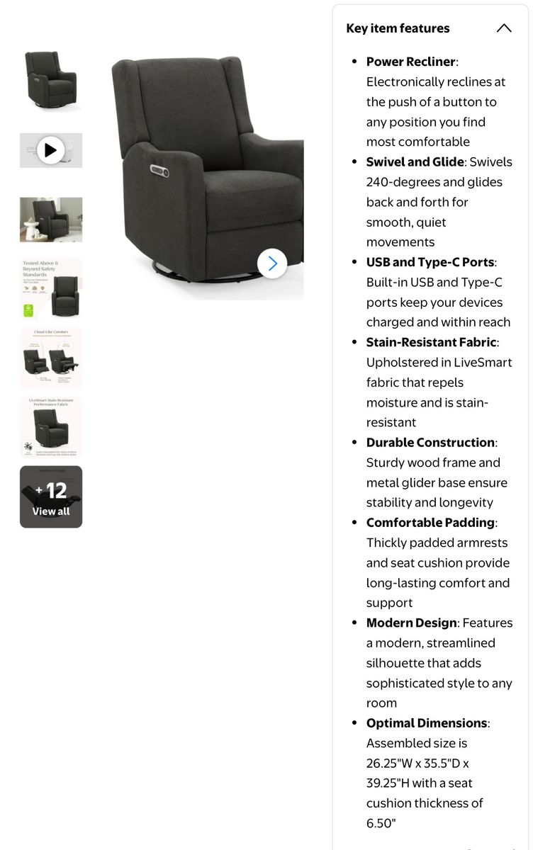 Power recliner/gliders