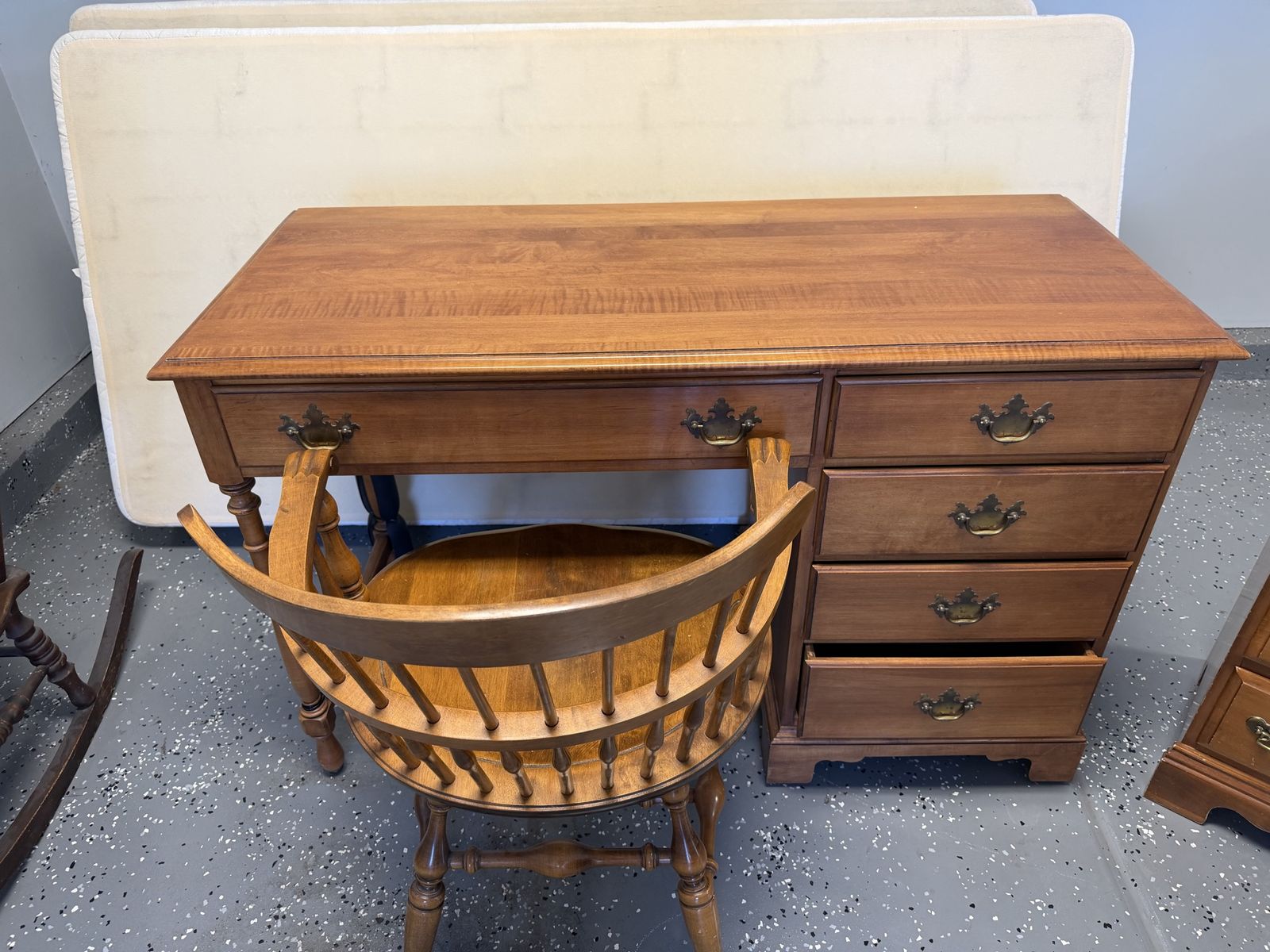 Solid maple desk chair and nightstand