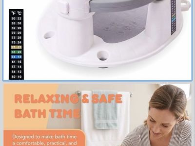 BRAND NEW Baby Bath Seat with Temperature Display & Suction Cups