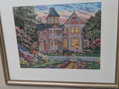 Large framed needlepoint