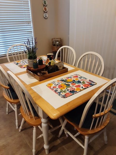 DINING TABLE 6 CHAIRS AND BUFFET TABLE
