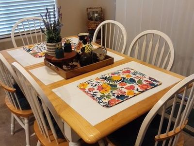 DINING TABLE 6 CHAIRS AND BUFFET TABLE