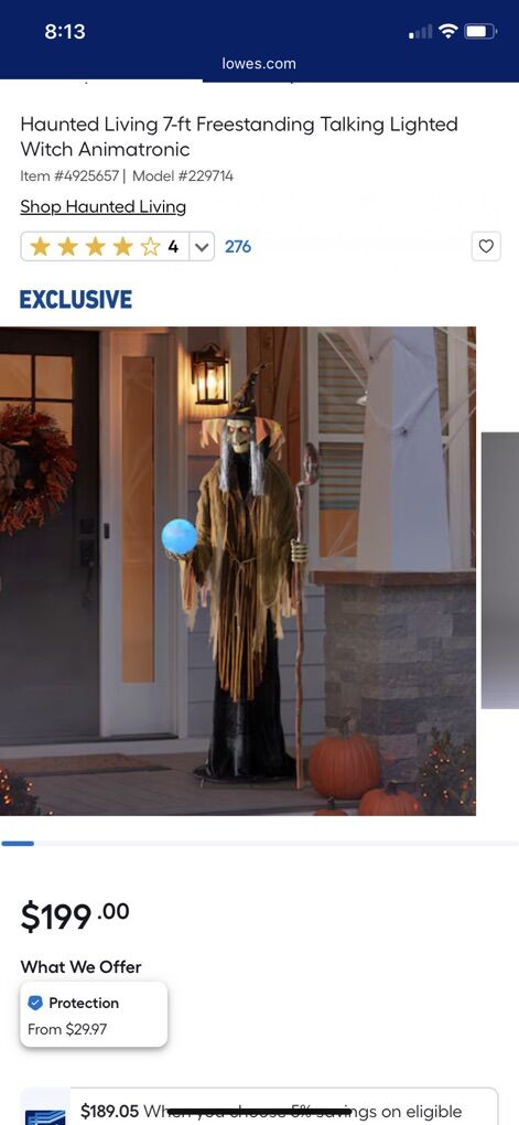 Witch 7ft Animatronic Halloween