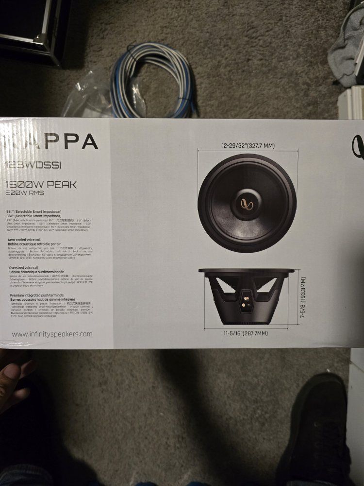 Infinity Kappa 123WDSSI 12 Inch Car Audio Subwoofer 1500W Peak 500W RMS