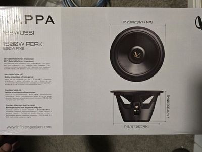 Infinity Kappa 123WDSSI 12 Inch Car Audio Subwoofer 1500W Peak 500W RMS