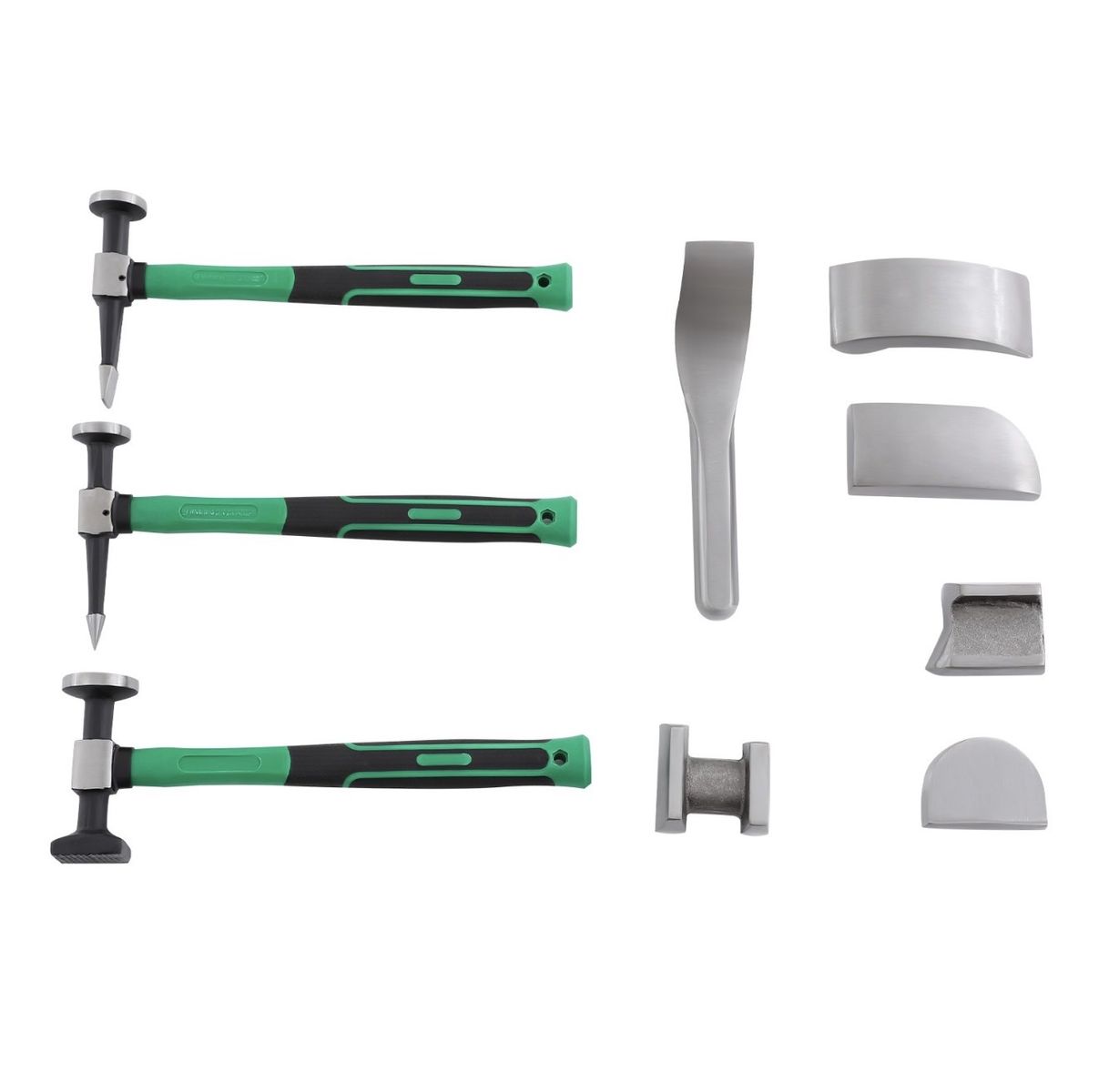 New 9 Piece Auto Body Repair Tool Kit w/ 3 Hammers & 4 Dollies for Dent Removal - New