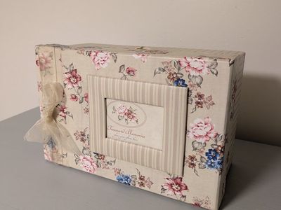 Floral & Striped Memories Storage Box with Photo Frame Lid
