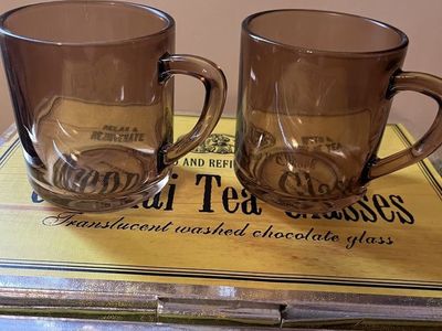 Translucent Glass Tea Mugs, Set of 2