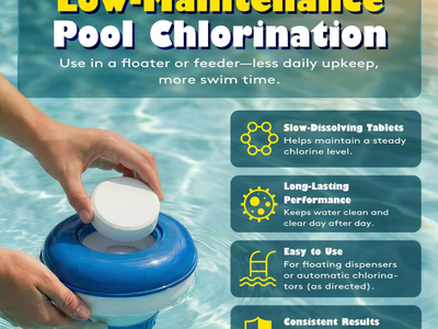New 50 lbs Ax Poolwinsk 3" Chlorine Tablets, Slow Dissolving Stabilized Pool Sanitizer