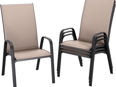 JEAREY Patio Dining Chairs Set of 4, Brown