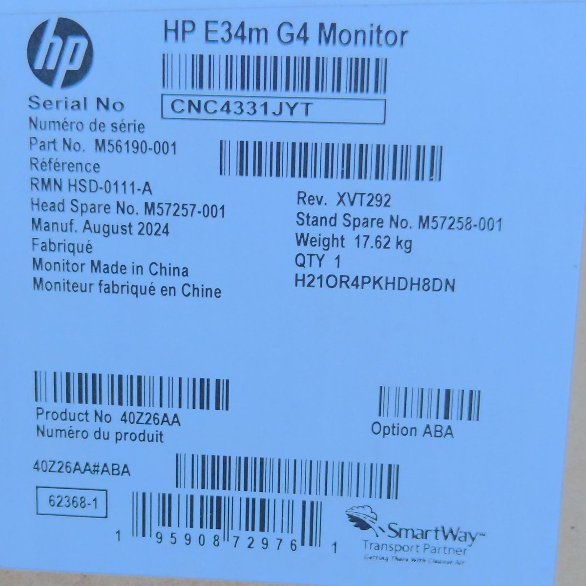 HP P34hc G4 34-Inch Curved Monitor