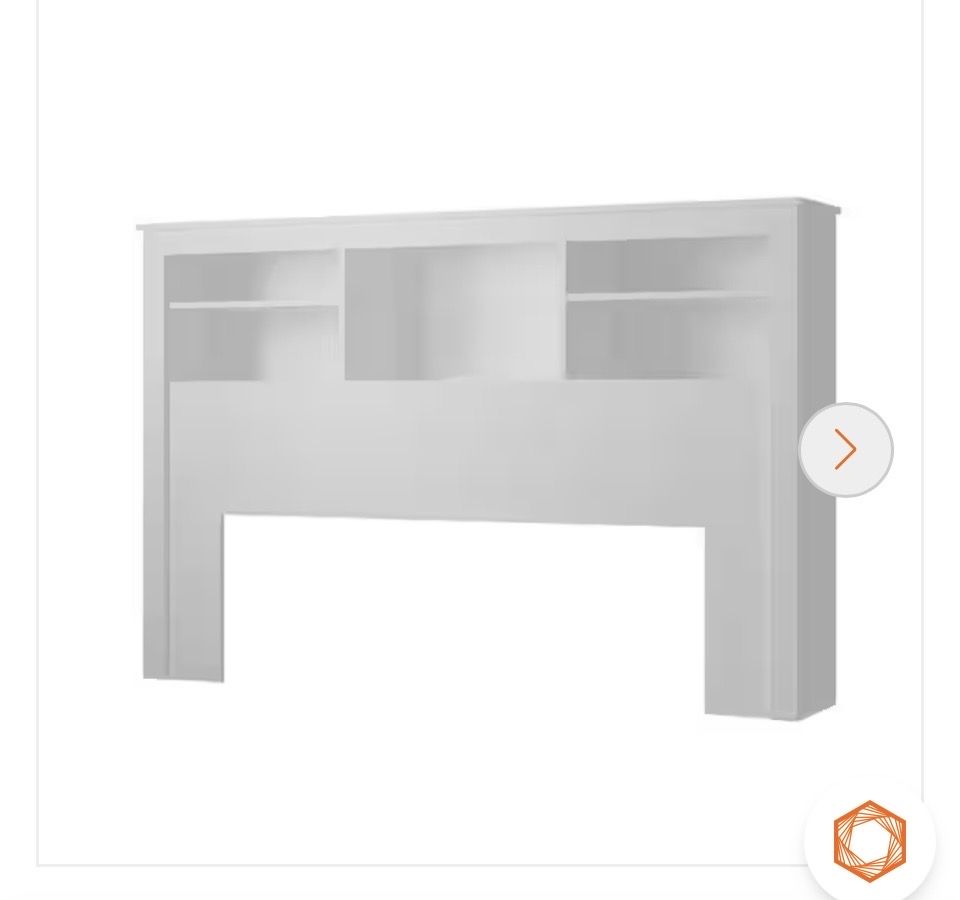 White Queen Headboard With Shelves