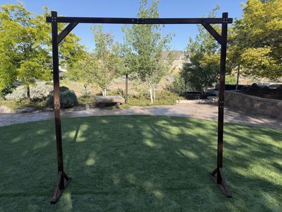 Wooden Wedding Arch - Dark Stain, Sturdy Design for Ceremonies & Events