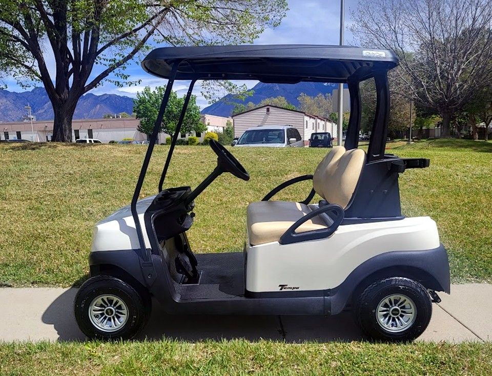 Brand new 2026 Club Car Tempo Electric in Arctic White—quiet, reliable, and built to last