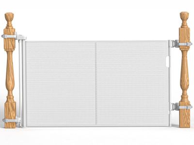 Retractababy Retractable Baby Gate - No-Drill Mount, Extra Wide, 33" Tall, White Mesh