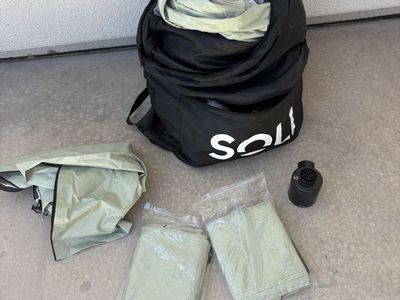 SOLI Inflatable sunshade tent with Pump, Carrying Bag, zip in walls. Ez up sunshade.