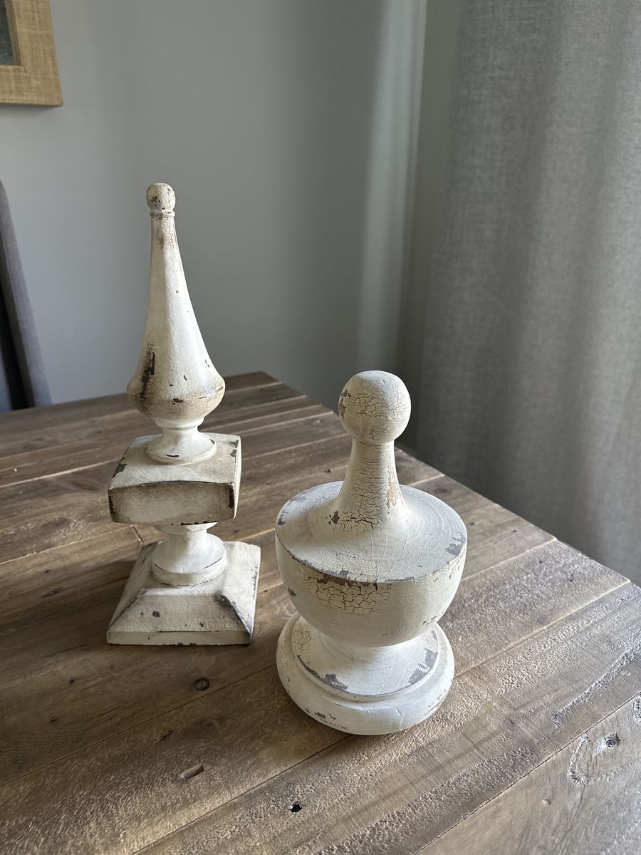 Pottery Barn carved wood objects