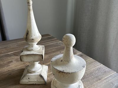 Pottery Barn carved wood objects