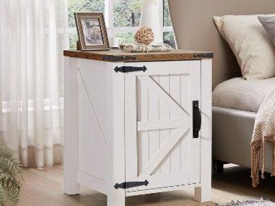 OKD Nightstand with Charging Station, 18 Inch Farm