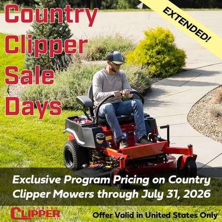COUNTRY CLIPPER ZERO-TURN MOWERS Summer Sales Days