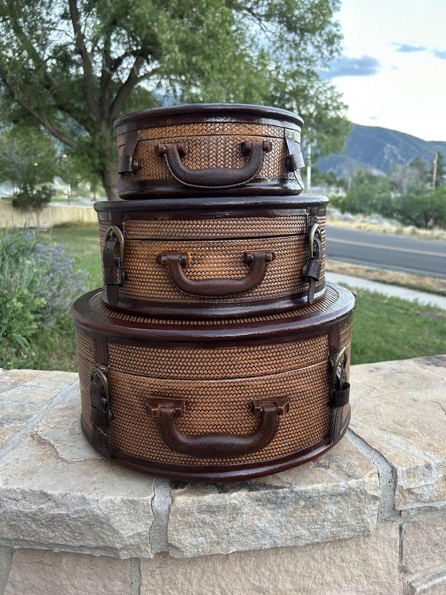 Decorative Woven Basket Suitcase Boxes