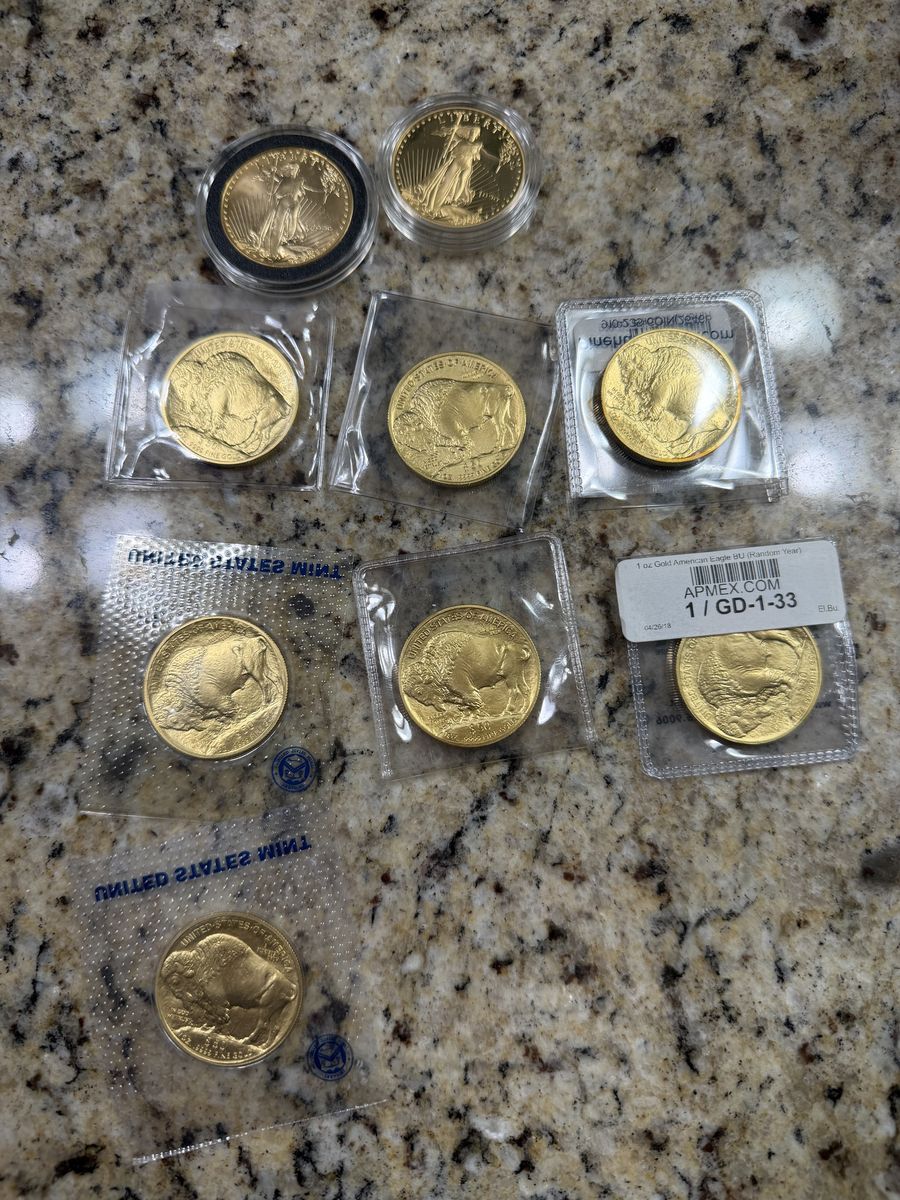 1 oz Gold Coins Buffalo and American Eagle
