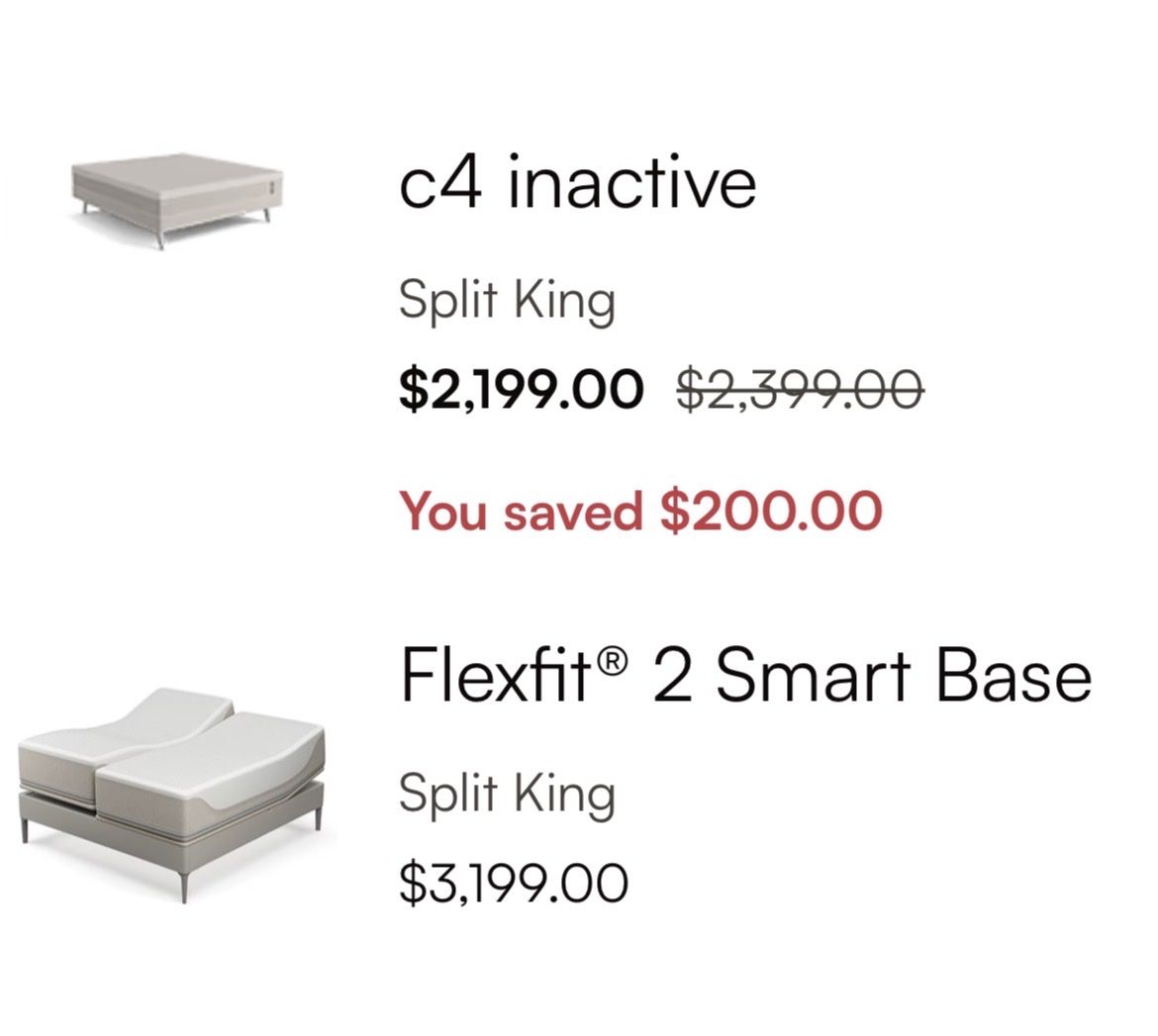 Sleep Number King Split Bed (used)