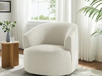 Mainstays Boucle Swivel Accent Chair, Cream