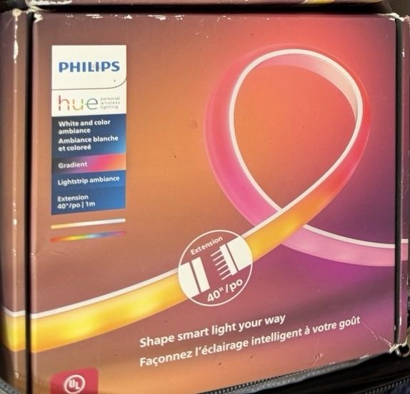 Philips Hue Gradient Lightstrip Ambiance Extension - White & Color, 40"/1m