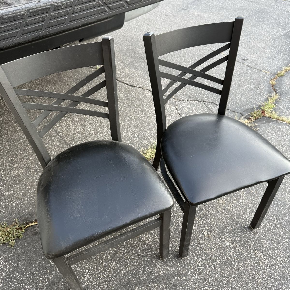 Black Steel & Naugahyde Chairs 12