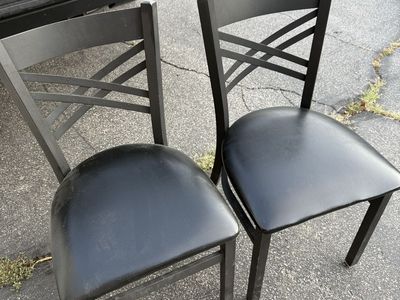 Black Steel & Naugahyde Chairs 12