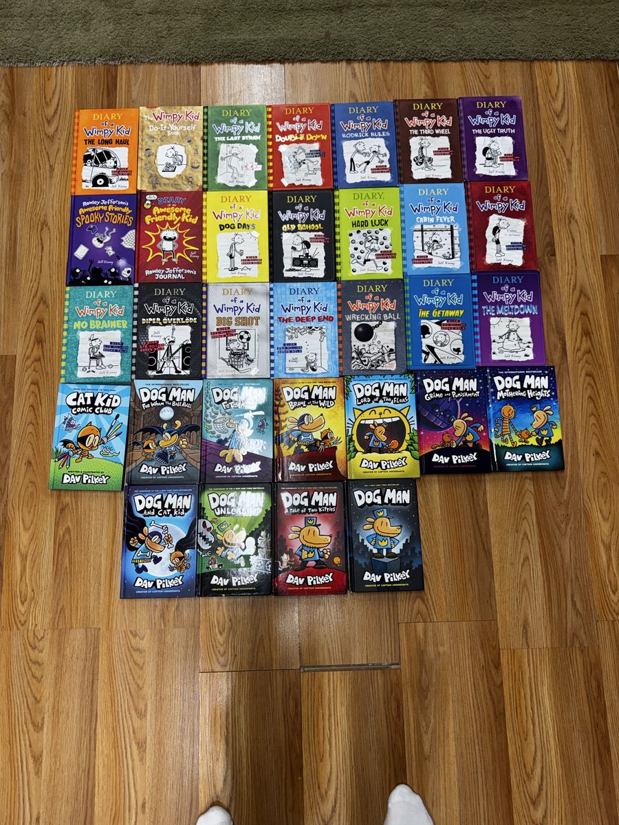 Diary of a Wimpy Kid & Dog Man Collection - 30 Dav Pilkey Books, Mixed Condition