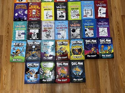 Diary of a Wimpy Kid & Dog Man Collection - 30 Dav Pilkey Books, Mixed Condition