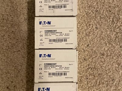 EATON C25BNB230T 30A 600V 2-Pole Definite Purpose Contactor 24VAC Coil (Qty 4)