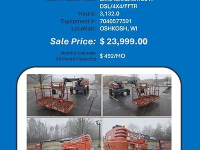 Skyjack Boom lift SJ45ft 2017 DSL 4x4 3132 hrs OshKosh, WI $23999