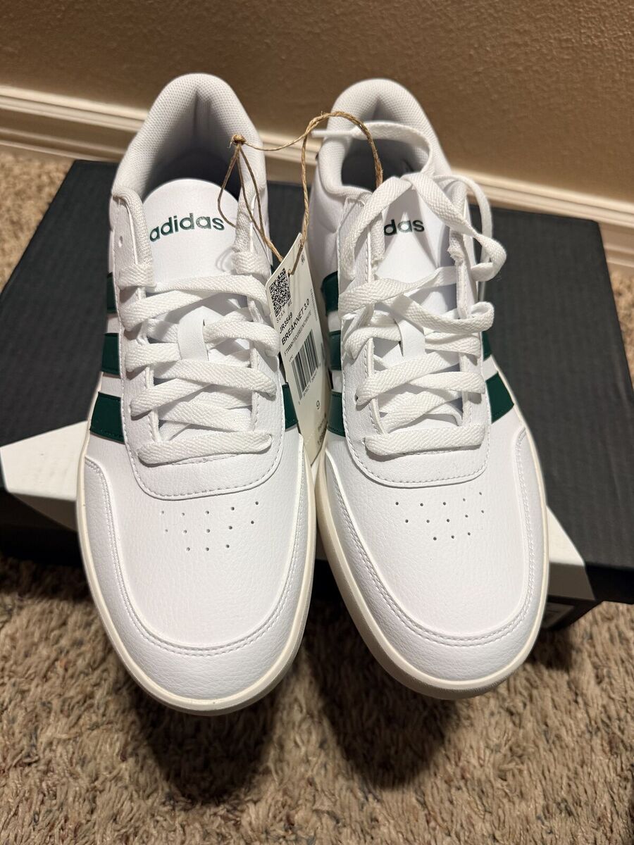Men Size 9 Adidas White and Green