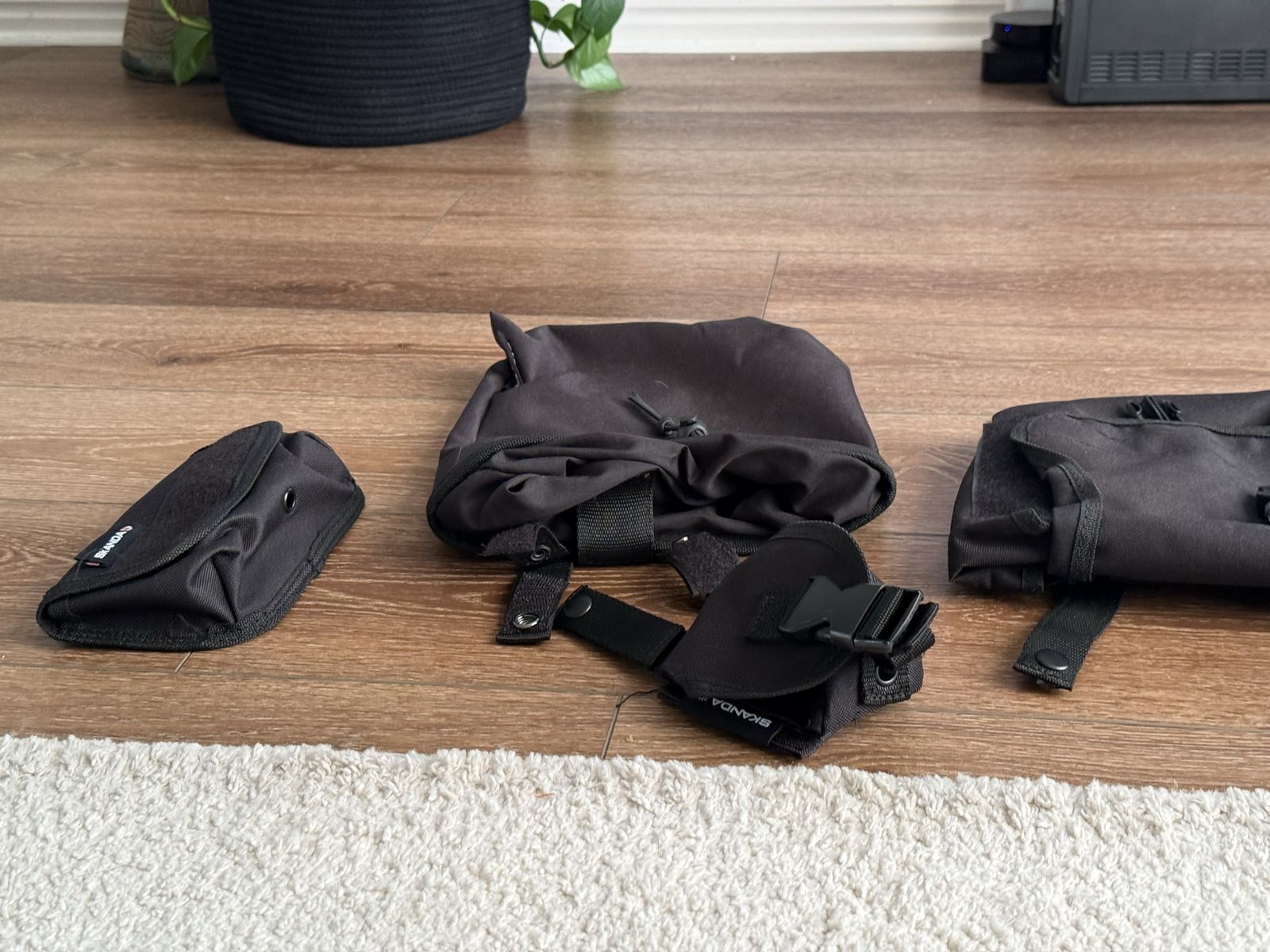 SKANDA Black Modular Utility Molle Bags - Set of 4, Various Sizes for Gear Organization  Ford Vehicle