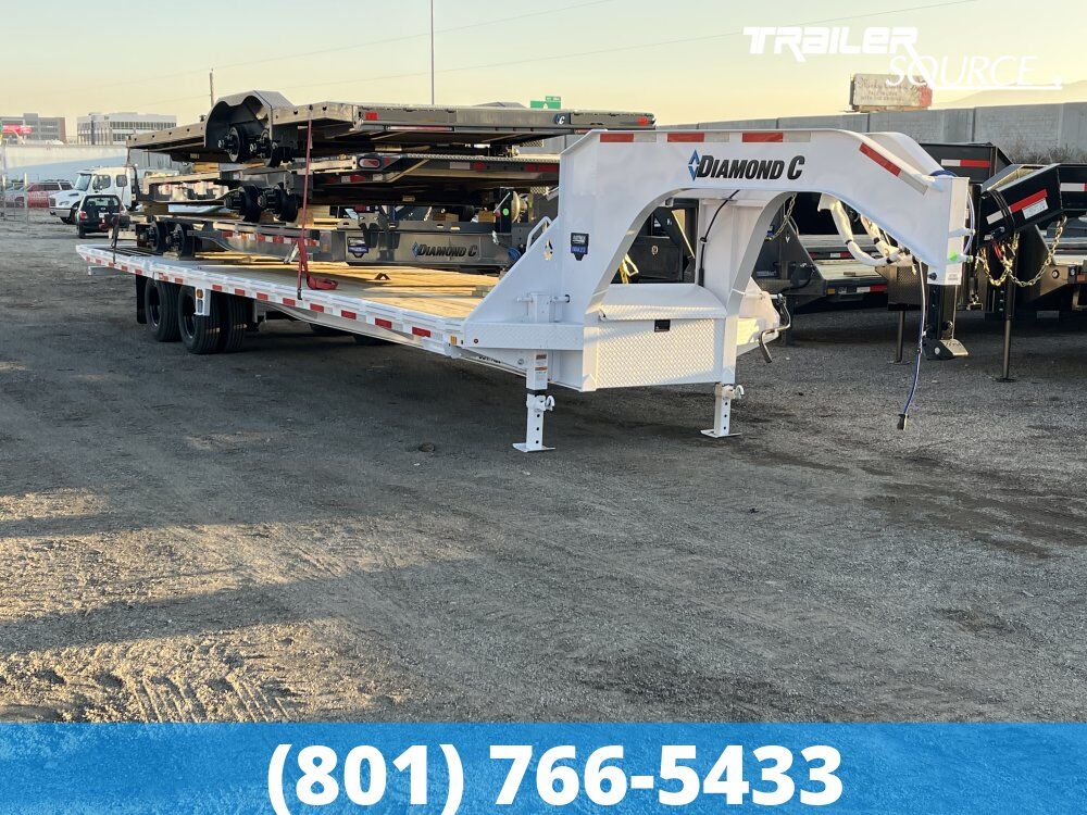 8.5x35 Diamond C FMAX-HDT 212 Gooseneck Hydraulic Dovetail Equipment Trailer -  25.9K GVWR -