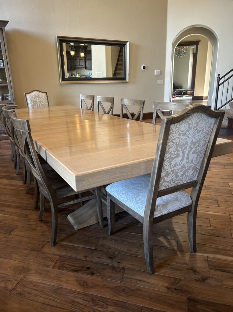 Custom Dining Room Table + 14 Luxury Helm Chairs