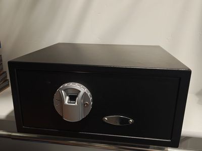 Fingerprint Home Safe Black Steel, Mid Size