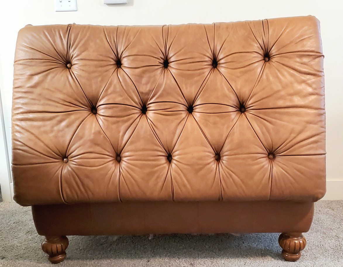 Large Leather Ottoman