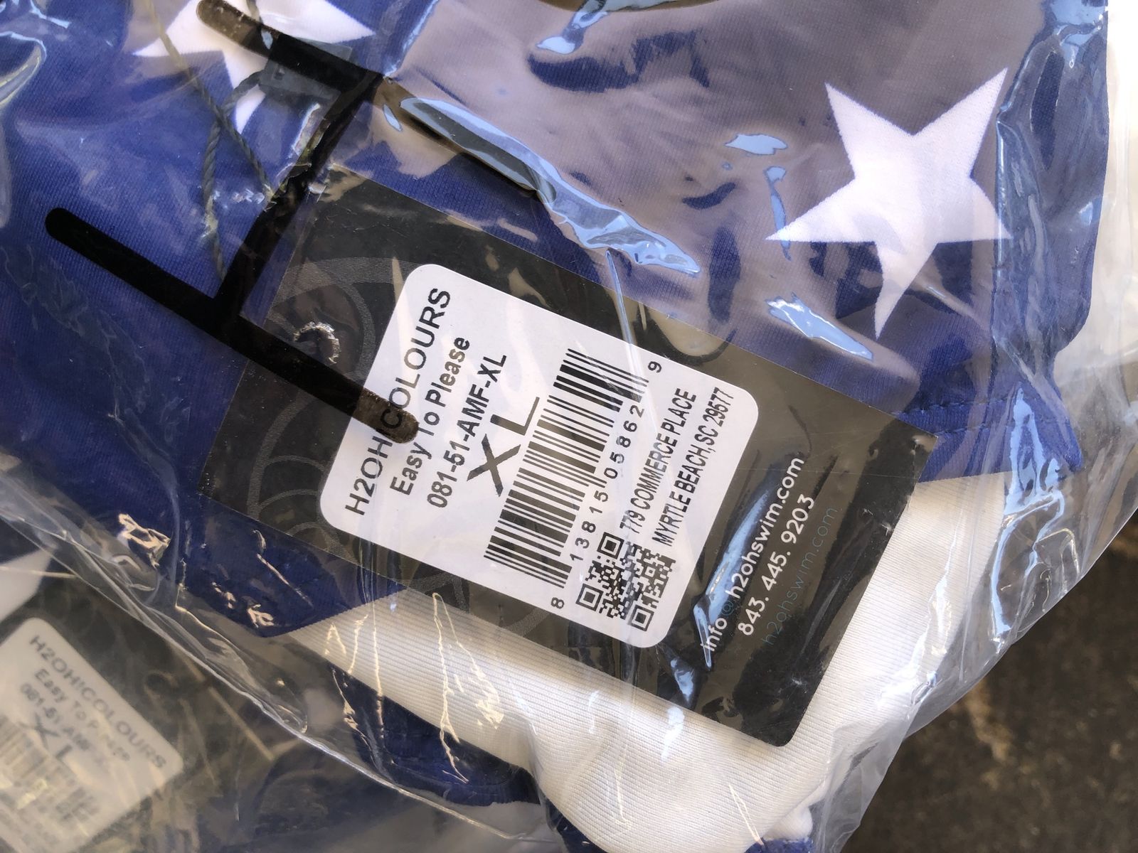 H2OH Colours Easy To Please Swim bottoms XL Blue White Stars