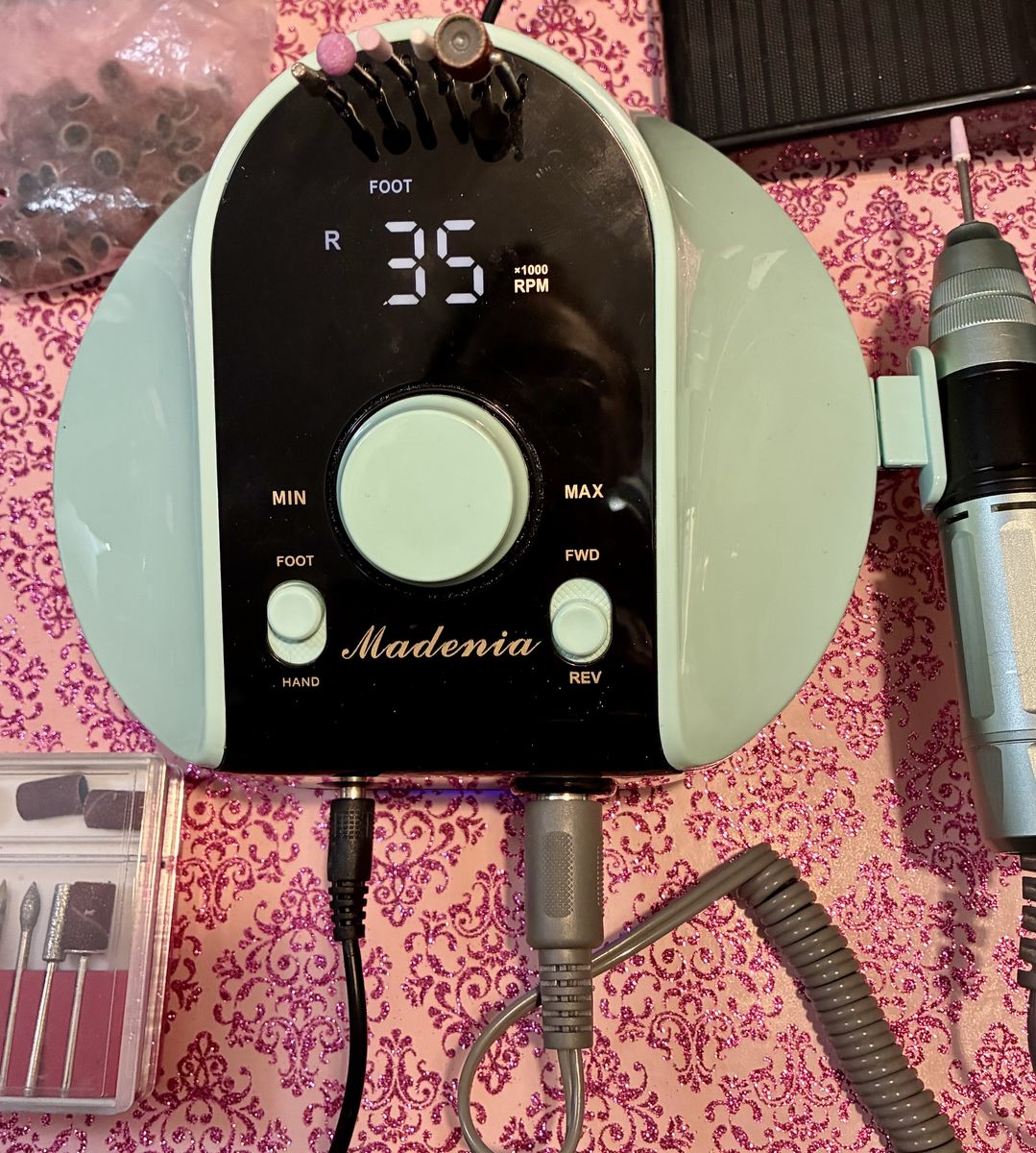 Madenia Electric Nail Drill Machine 35000 RPM Professional Manicure Pedicure File Set