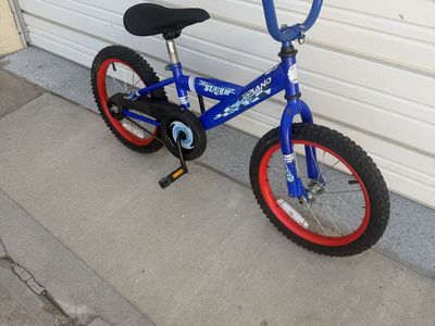 Upland “Storm”and Blue Kids' Bike - 16-inch Wheels, Red Rims, Coaster Brake