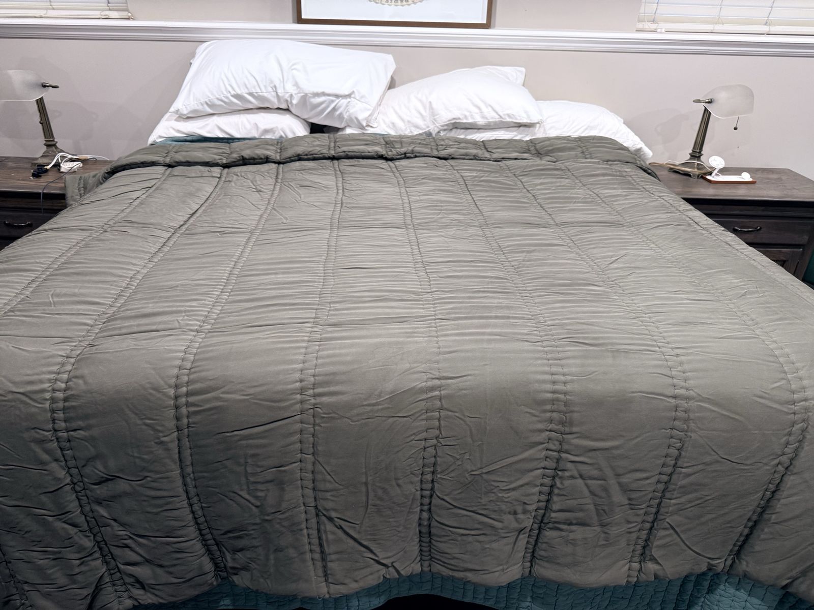 Pottery Barn King sized Grey comforter